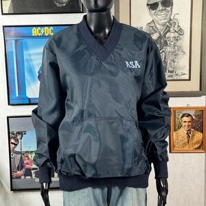 Vintage ASA Umpire Windbreaker Jacket • Navy • Made in USA • Medium